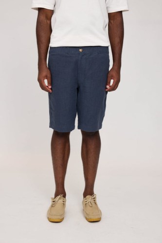 Regular Linen Chino Shorts ink blue